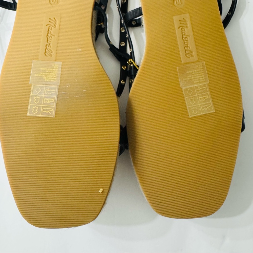 MADEWELL The Mira Espadrille Thong Sandal True Black Size 10 - Picture 10 of 14